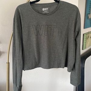 WIT long sleeve crop shirt heather green
